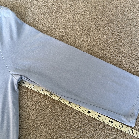 Eileen Fisher Wistr Fine Tencel Jersey Stretch Bateau Neck Tunic Blue Medium - Picture 5 of 10